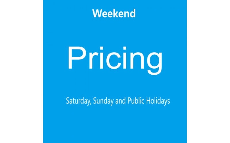 Weekend & Public holidays Pricing